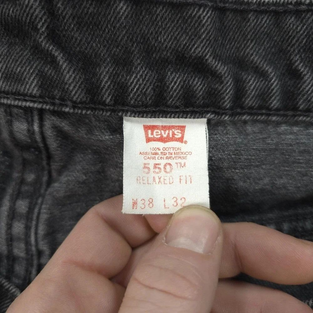 Vintage Levis Jeans Mens‎ 36x32 Black Denim 550 Relaxed Orange Tab 90s USA